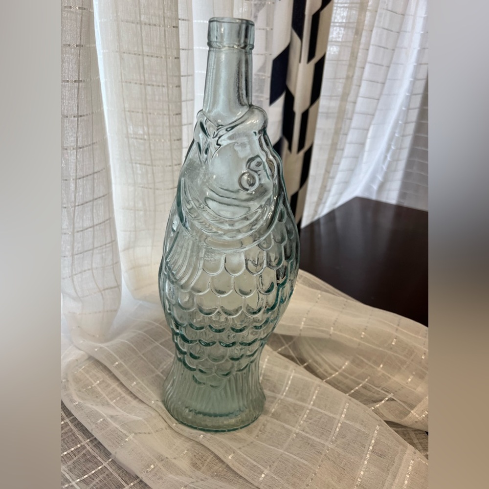 vintage glass fish Bottle